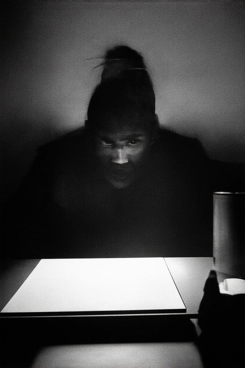 solana king liquidation flush shadow face in a dark room looking at computer oracle of delphi seeing the future in the style of surrealism black and white