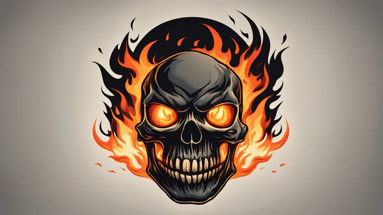 Burning skull logo