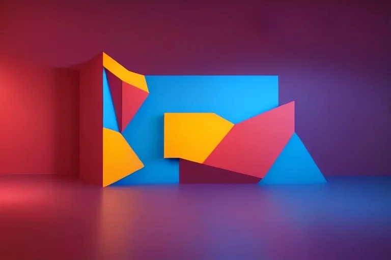 background simple colorful 3d geometric installation