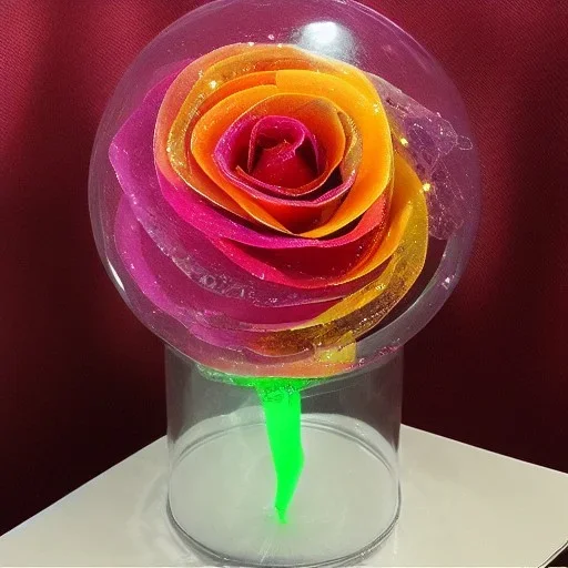 transparent multicolor crystal rose