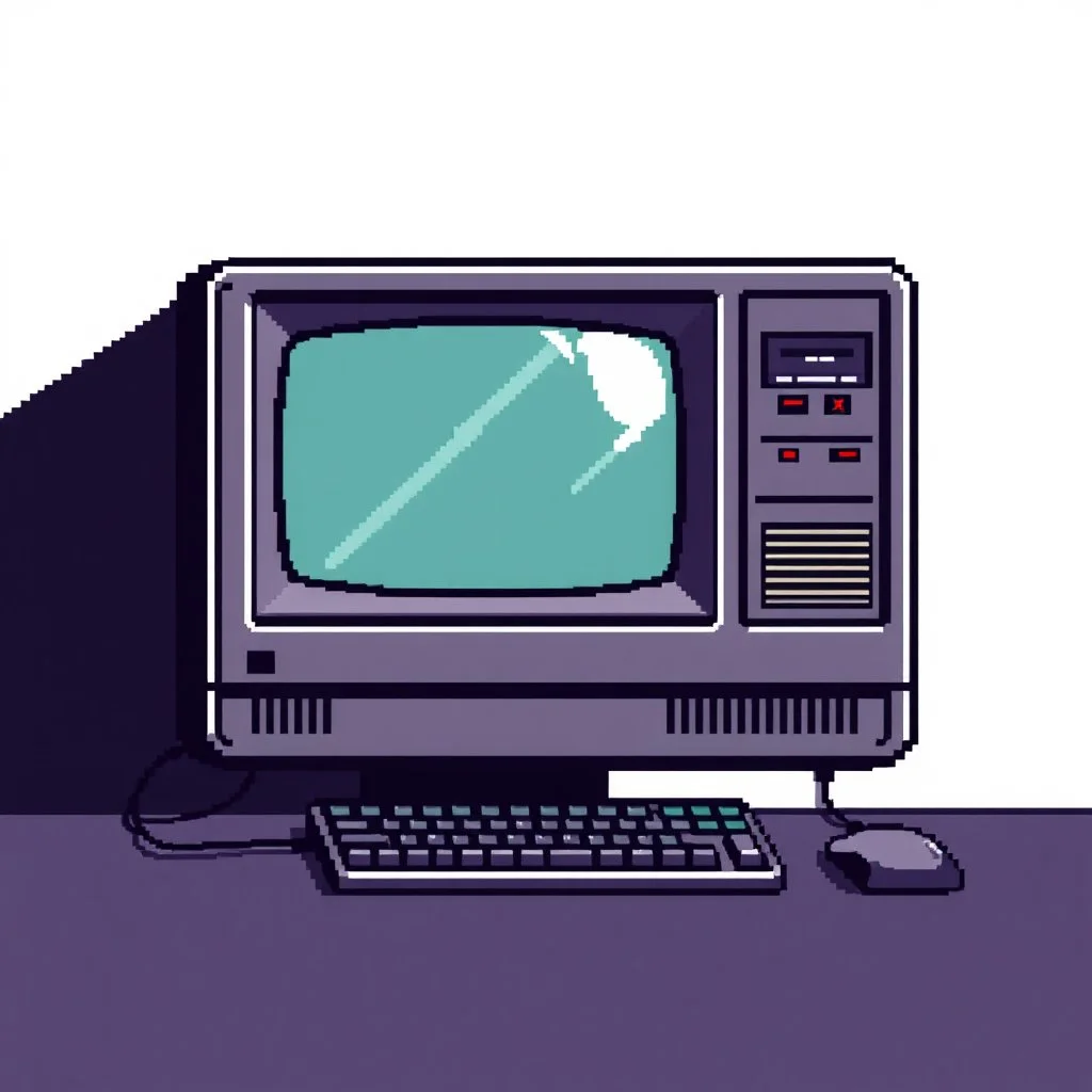 8 bit pixelart of retro pc-98