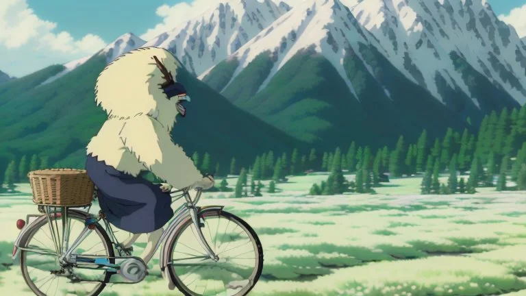 Yeti riding a bicycle, fun, family, award winning, Alberta