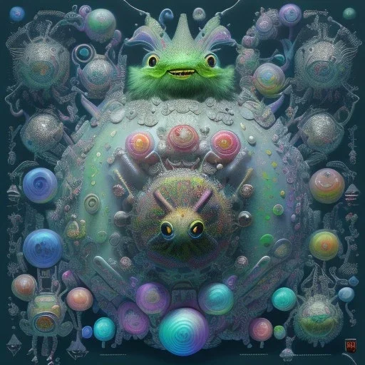 100x100 cm an artist's representation cute animal mythical animal creature among the popper pumper puffy growths in a fantasy field, beautiful colors, sharp focus, studio shot, intricate detail, highly detailed, sharp focus, studio photo, by W vintage, robots, insects, dystopian, acid trip, , professional ominous concept art, by artgerm and greg rutkowski, an intricate, LO, eugene de blaas and ross tran, botticelli