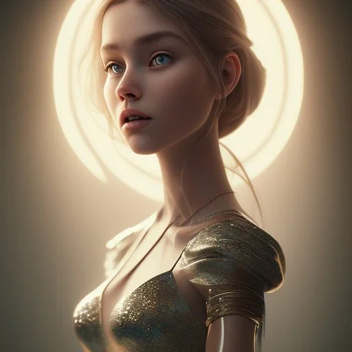 Princess leah dramatic, dramatic lighting, pixar style, volumetric lighting, hyperrealism, 8k, high quality, photorealistic, lot of details