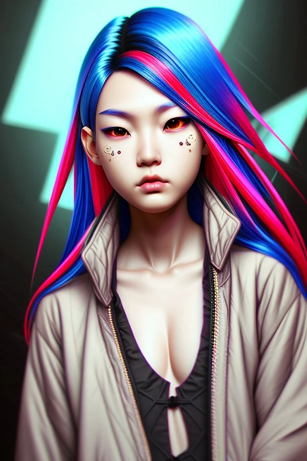 asian cool stylish, lookalike with rainbow hair, epic colour treatment, cinematic colour treatment, meticulously intricate perfectly symmetrical extremely detailed, pixiv daily ranking, pixiv, extreme depth of field, artstation, spectacular details, volumetric lighting, masterpiece, cinematic, Hollywood production, 8k resolution, high definition, max octane render, vivid colors, max resolution, max perfectionism, realistic composition, professional photography, unre