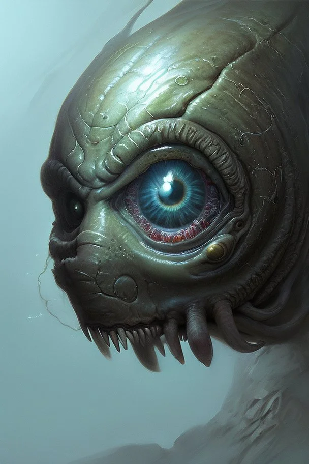 Eye monster, realistic and detailed concept art, high quality, high resolution, detailed, 4K