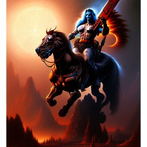 drawing riders of the apocalypse Frank Frazetta Style