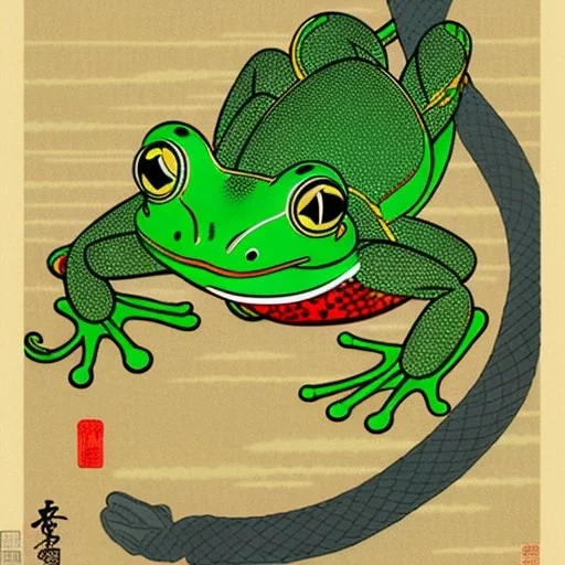 Ukiyo-e frog