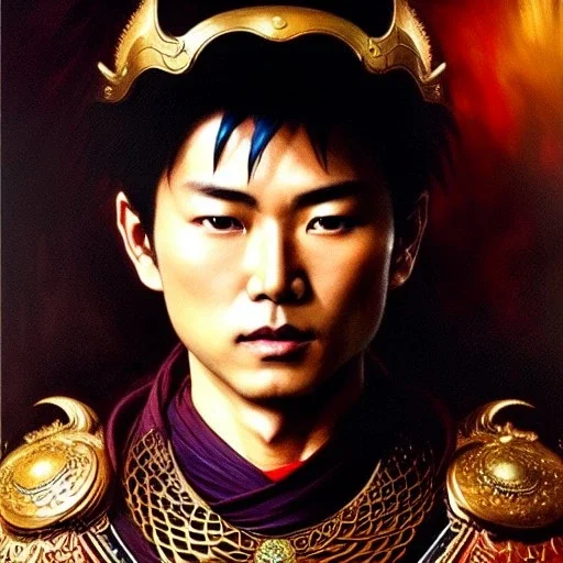 portrait of 'akira(1988)',ancient japanese armor, painting by gaston bussiere, greg rutkowski, yoji shinkawa, yoshitaka amano, tsutomu nihei, donato giancola, tim hildebrandt, evan lee,oil on canvas, cinematic composition, extreme detail,fit full head inside picture,16k