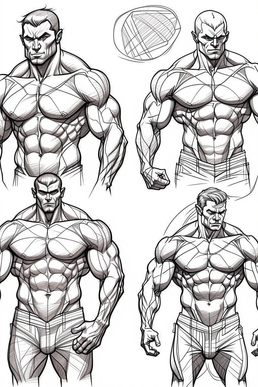 Abdominal muscles drawing sketches