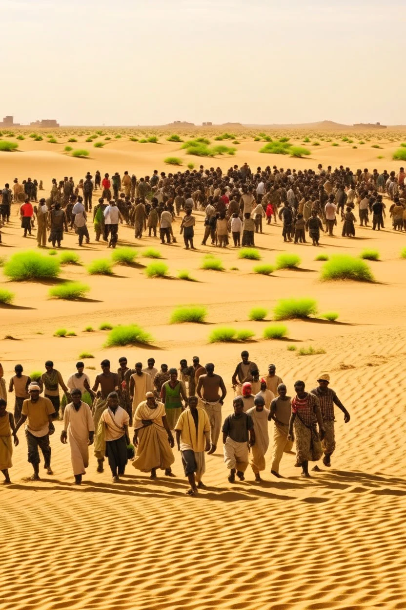 Sudan, migrating people desert