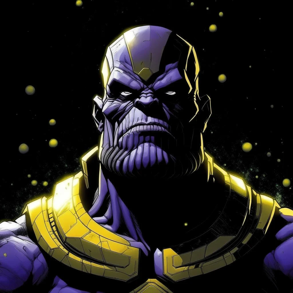 A god-like thanos with infinite power who owns the galaxies