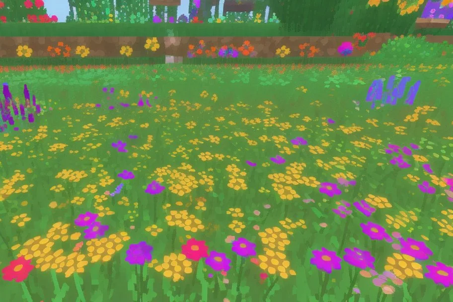 pixel flower field 64 x 64