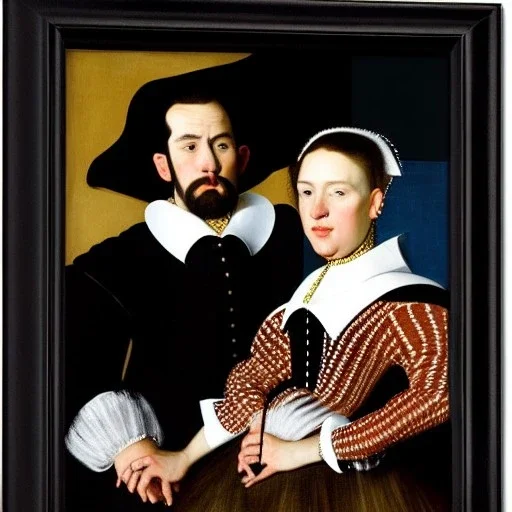 portrait of a men and woman velazquez style