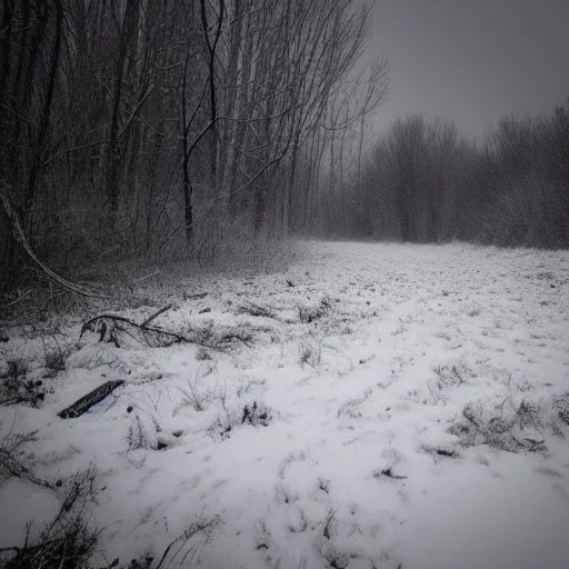 Хоррор Зима Страх Боль Холод Пейзаж Лес Мрак
