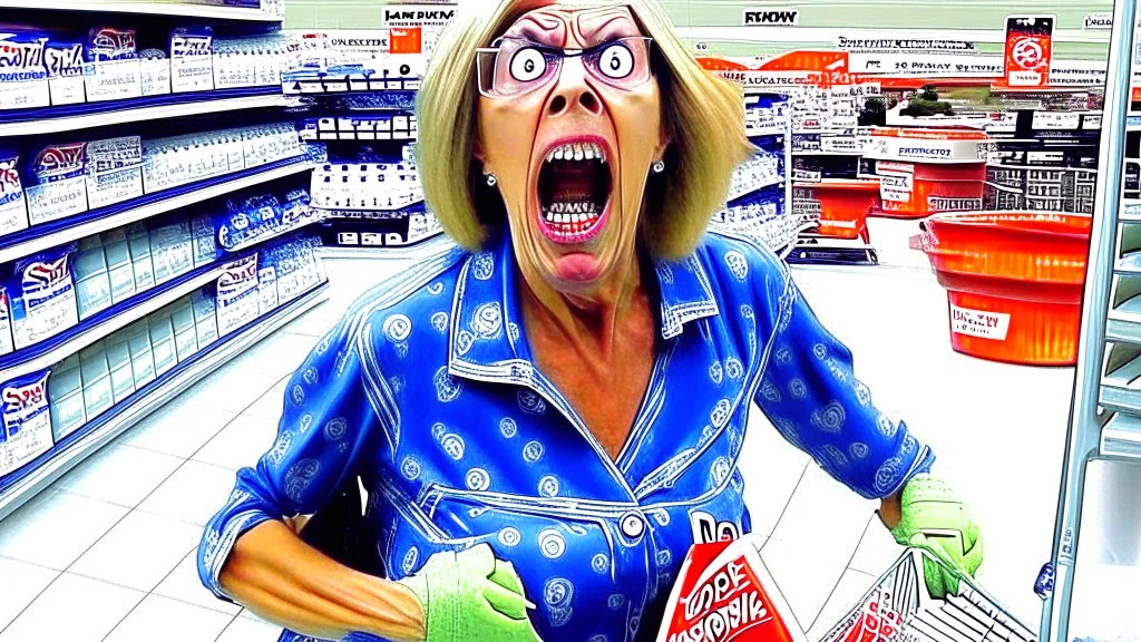 psycho lady shopping at lowes store