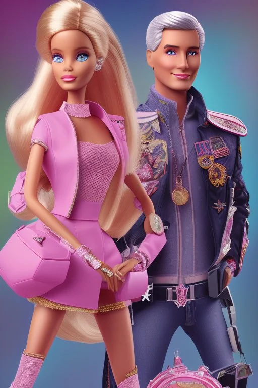 Cool pic with barbie and ken and more famous caracters