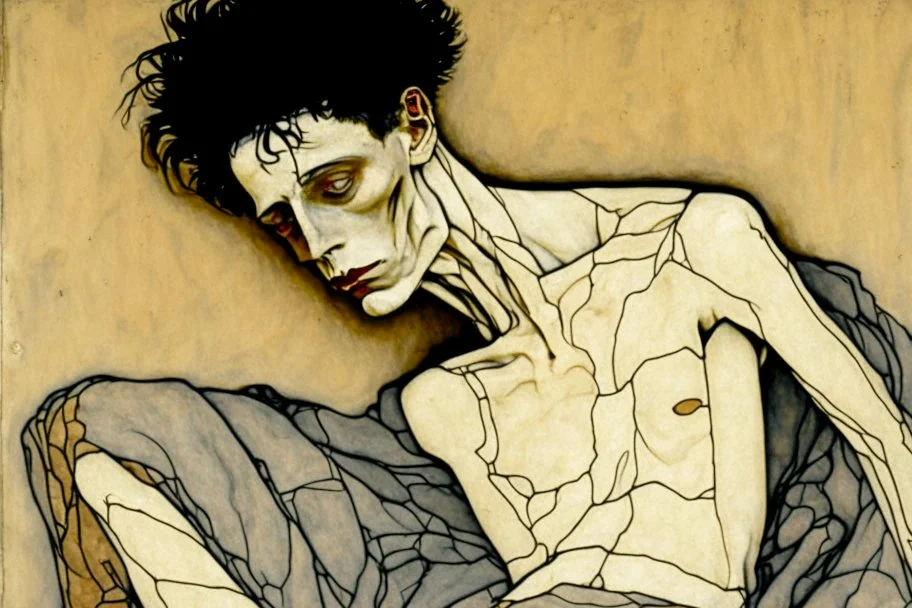 painting of a figure with the life-filled void of an empty existence, egon schiele masterpiece