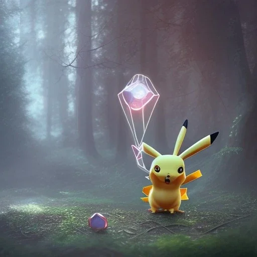 Mystery pokemon,Ambiance dramatique, hyperrealisme, 8k, high quality, lot of details, portrait,