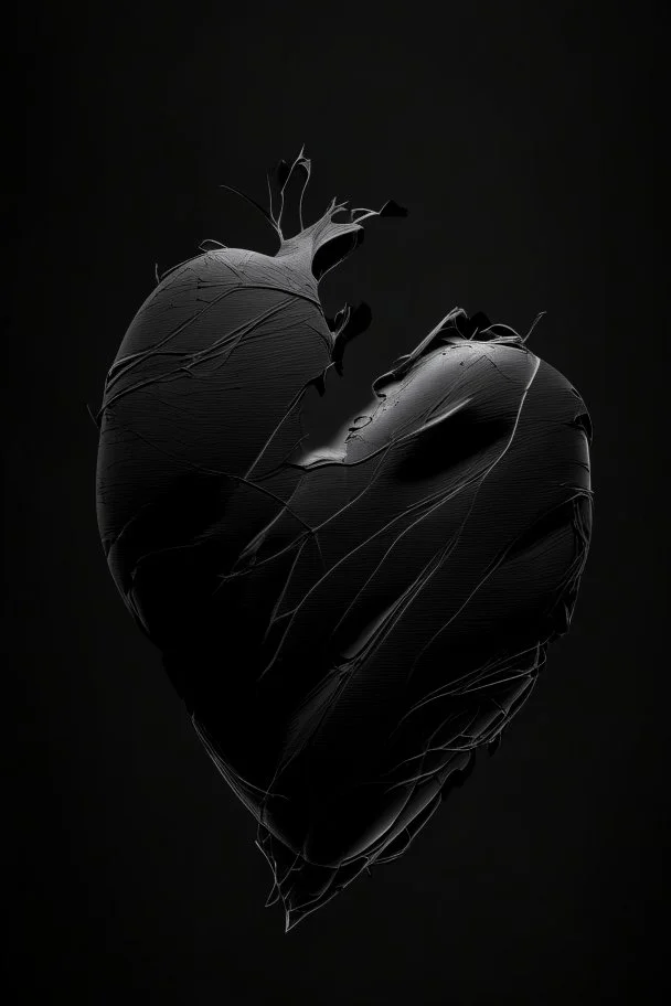 Gray heart, black background