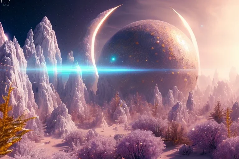  white and gold crystal cosmic and galactic ambiance, full of details, smooth, bright sunshine，soft light atmosphere, light effect，vaporwave colorful, concept art, smooth, extremely sharp detail, finely tuned detail, ultra high definition, 8 k, unreal engine 5, ultra sharp focus