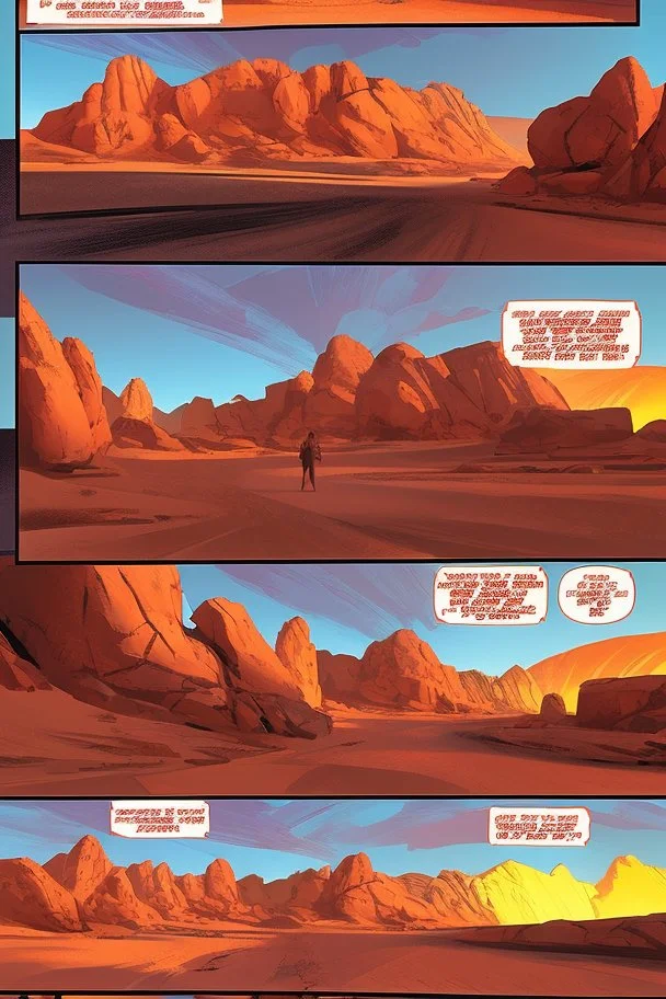 a red blooded desert valley landscape marvel comics style