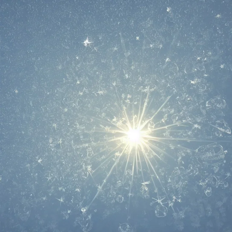 celestial, reflection, ice crystals, snow, icicles