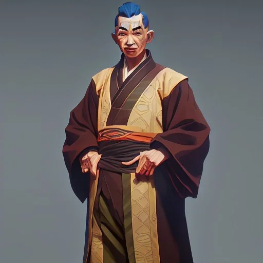 A man in old Japanese clothes standing in rain, high quality , high details , unreal engine, dream style , magic style ,