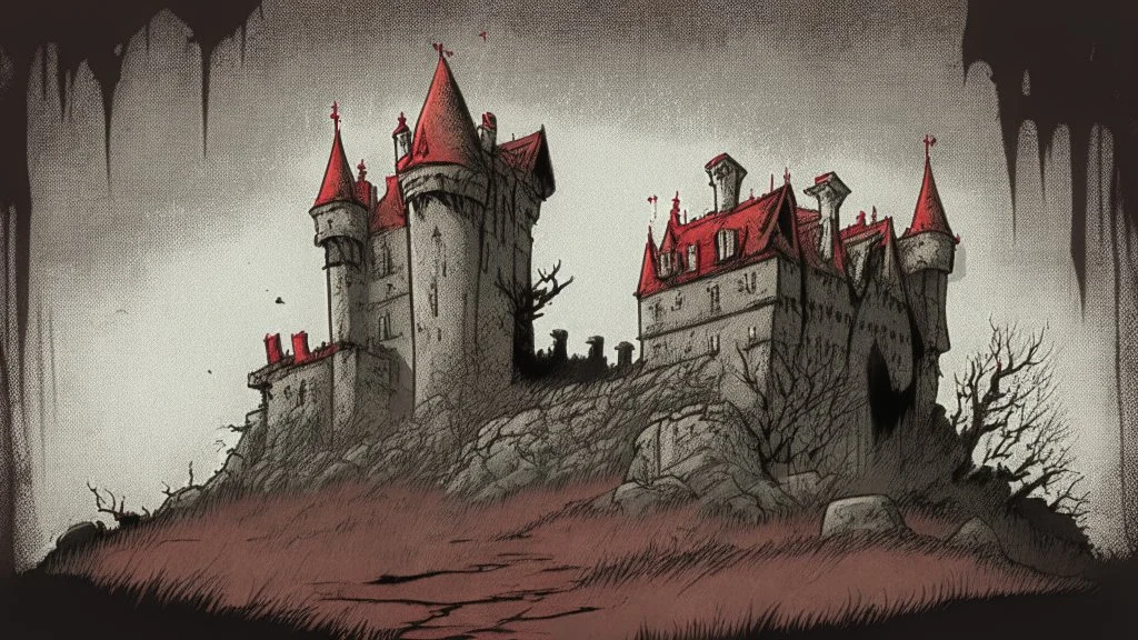 Vampire castle, comic style