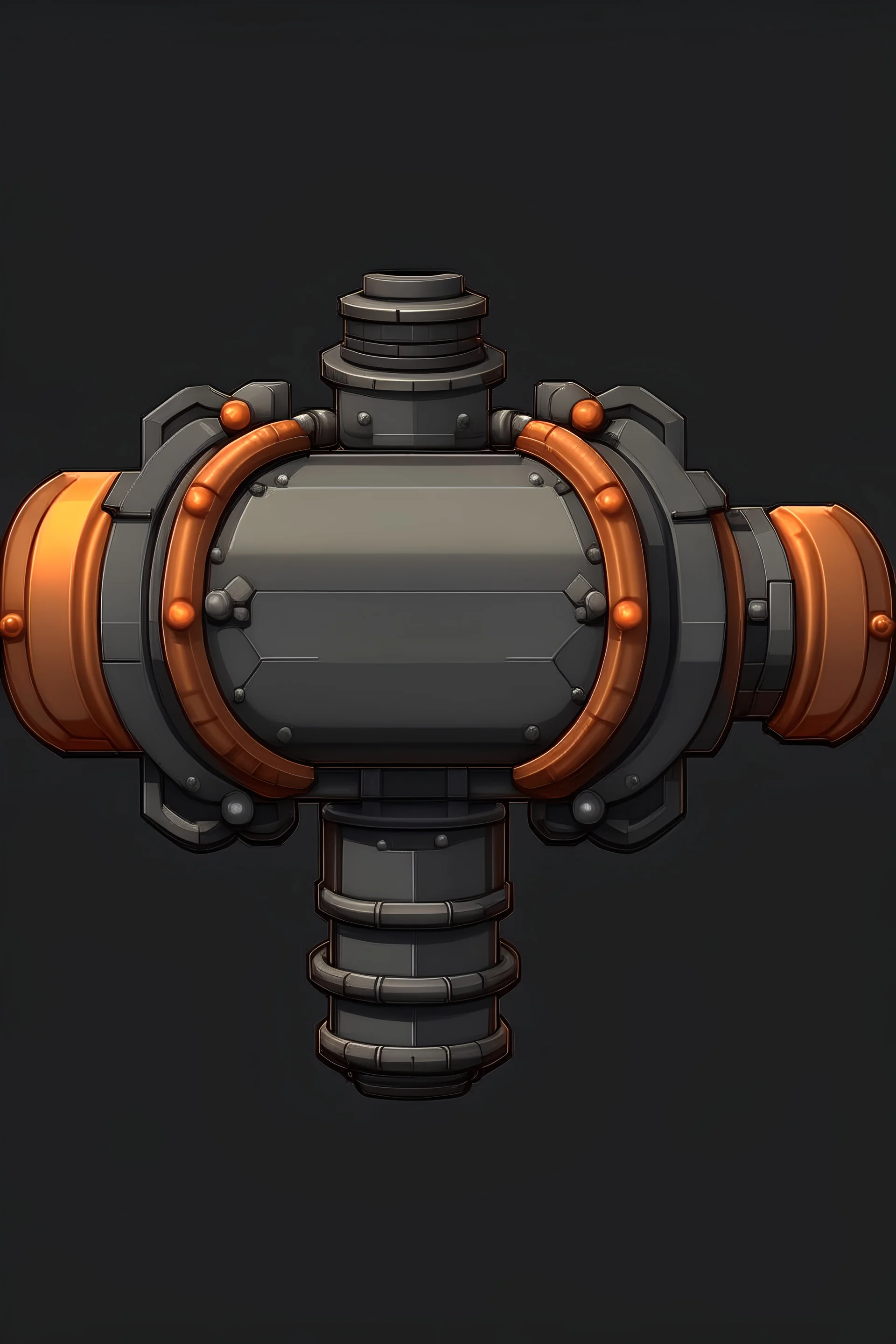 2d cannon, stylized, topdown view straight