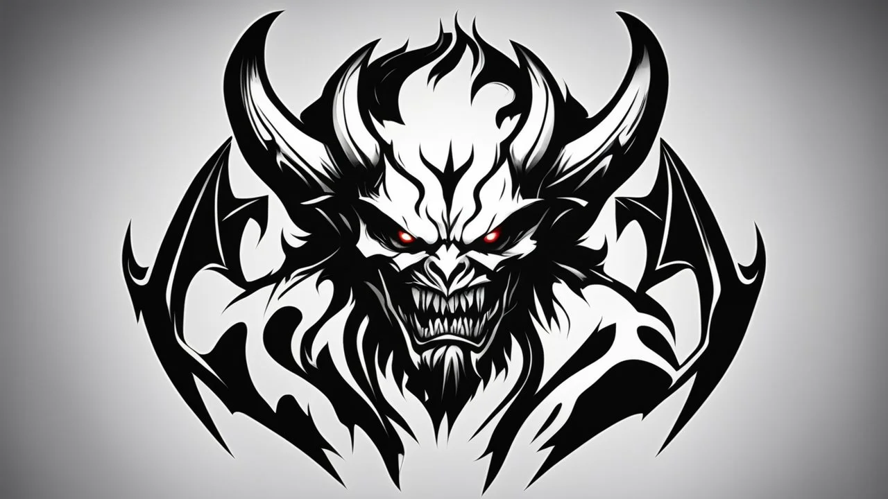 demon logo black and white