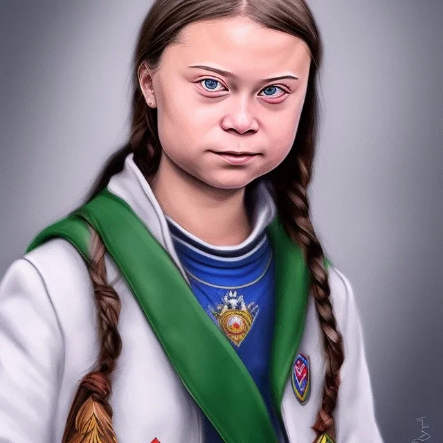 portrait of Greta Thunberg