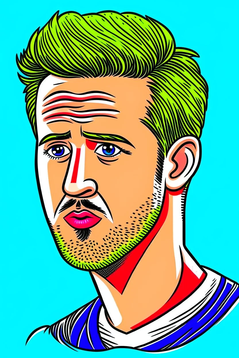 Harry Kane English football player cartoon 2d