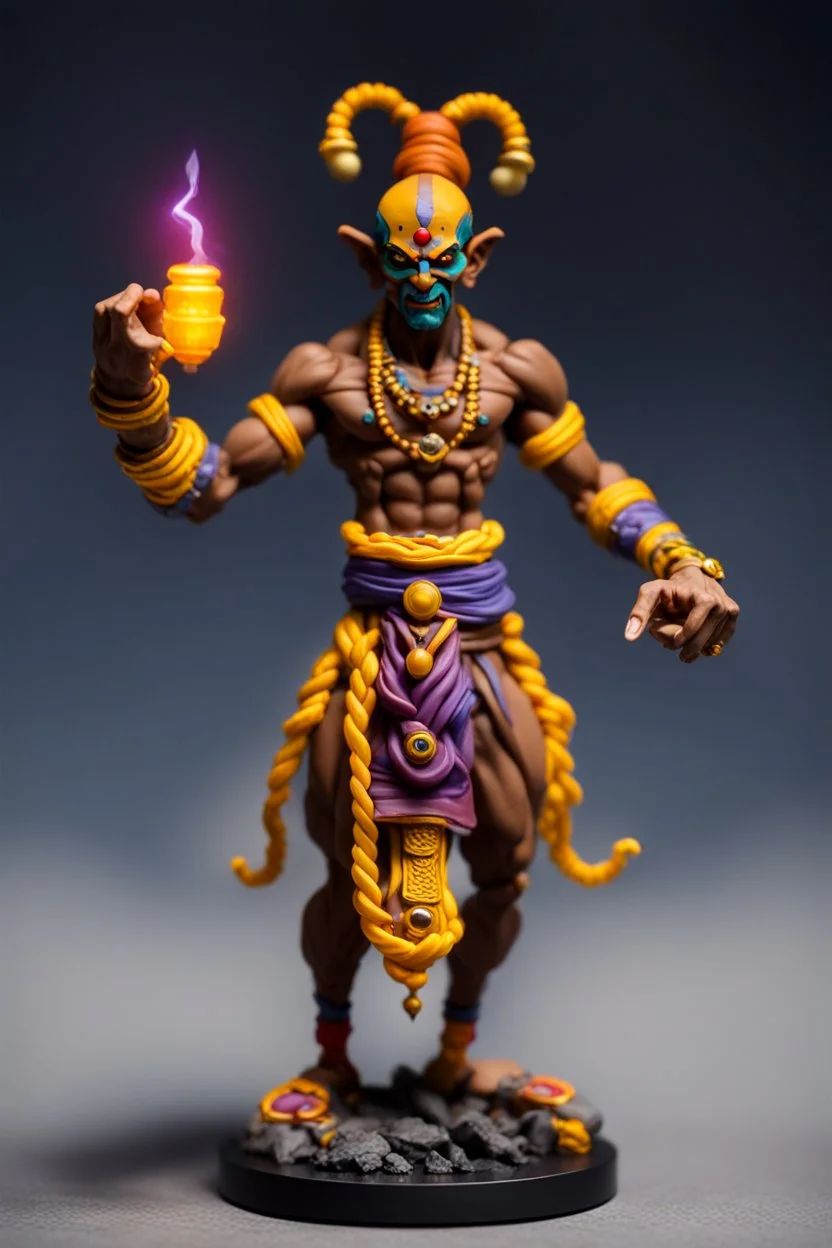 Action figure of Dhalsim an electric necromancer