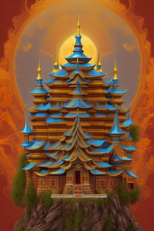 Buddhist temple in the style of the Kremlin