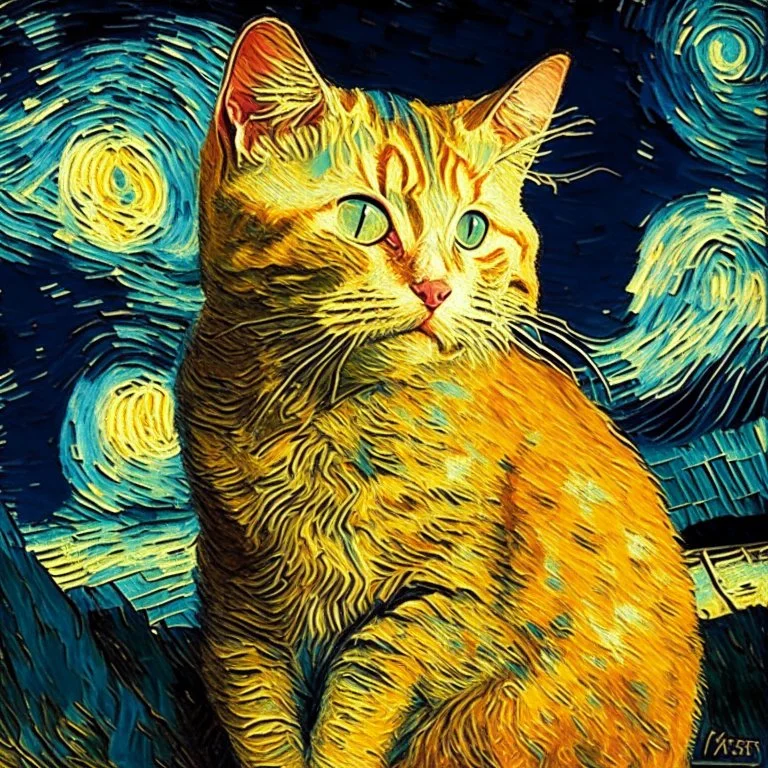 Retrato de un gato por Van Gogh