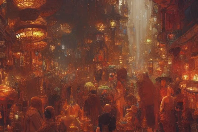 the great bazaar, fantasy art by donato giancola, craig mullins, digital art, trending on artstation