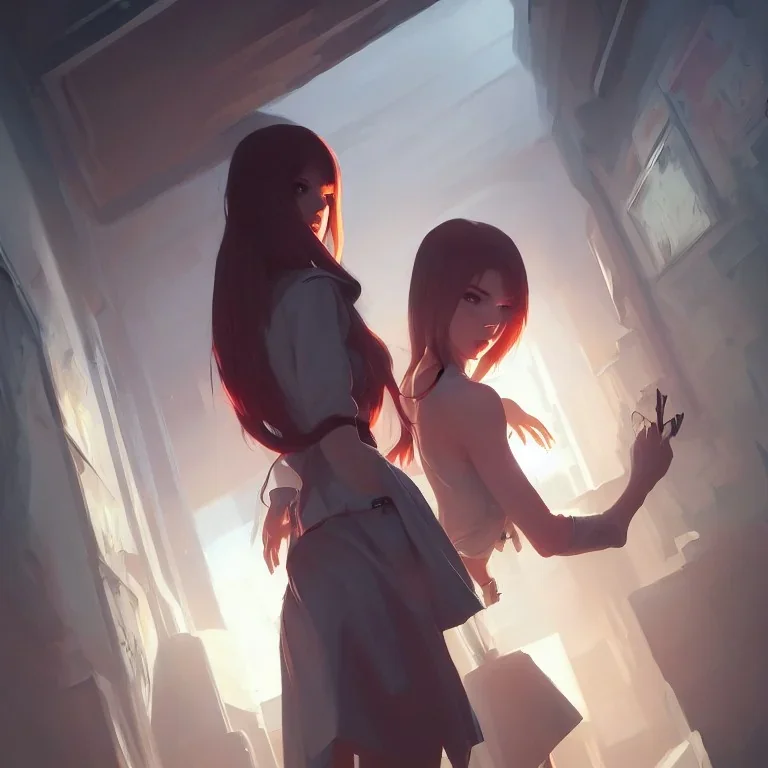 by wlop, ilya kuvshinov, krenz cushart, greg rutkowski, pixiv, sarah j. maas book cover style magician at the end of a corridor, smooth, sharp focus, d & d style, artstation, 4 k, hdr