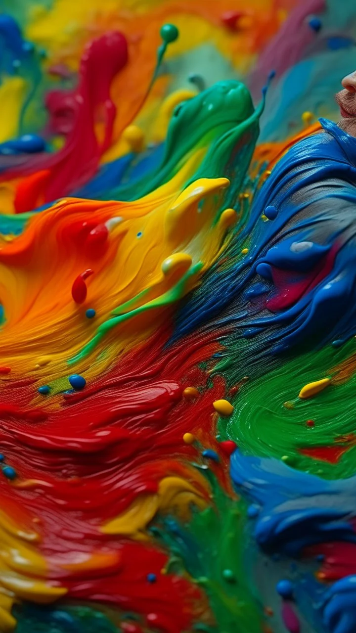 A picture of a plastic painting with colors that express joy 8k