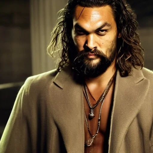 Midjourney, Imagine Jason momoa in 1955, dramatic light, high detail, cinematic