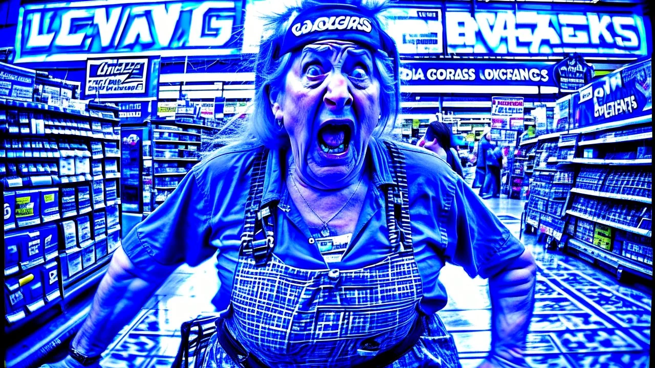 psycho lady shopping at lowes store