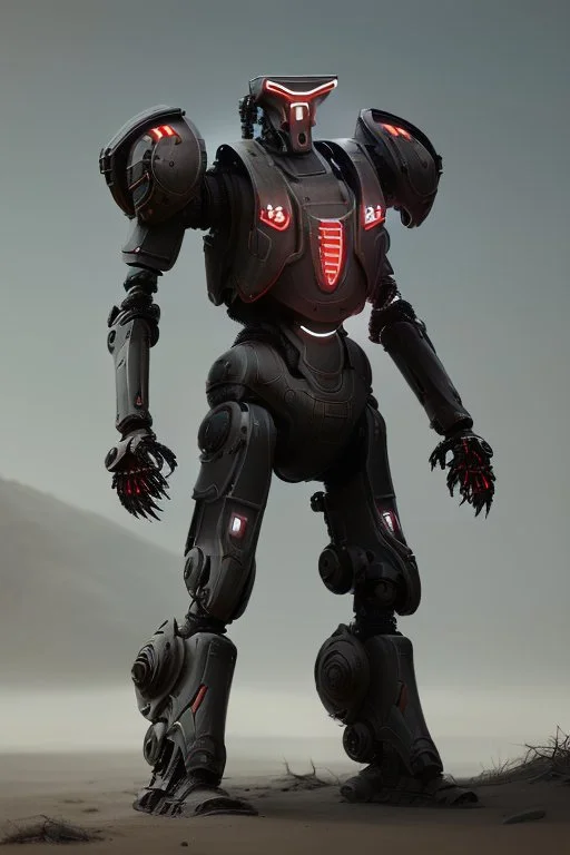 dark armor robot ai soldier mech dystopian scary gladiator predator monster