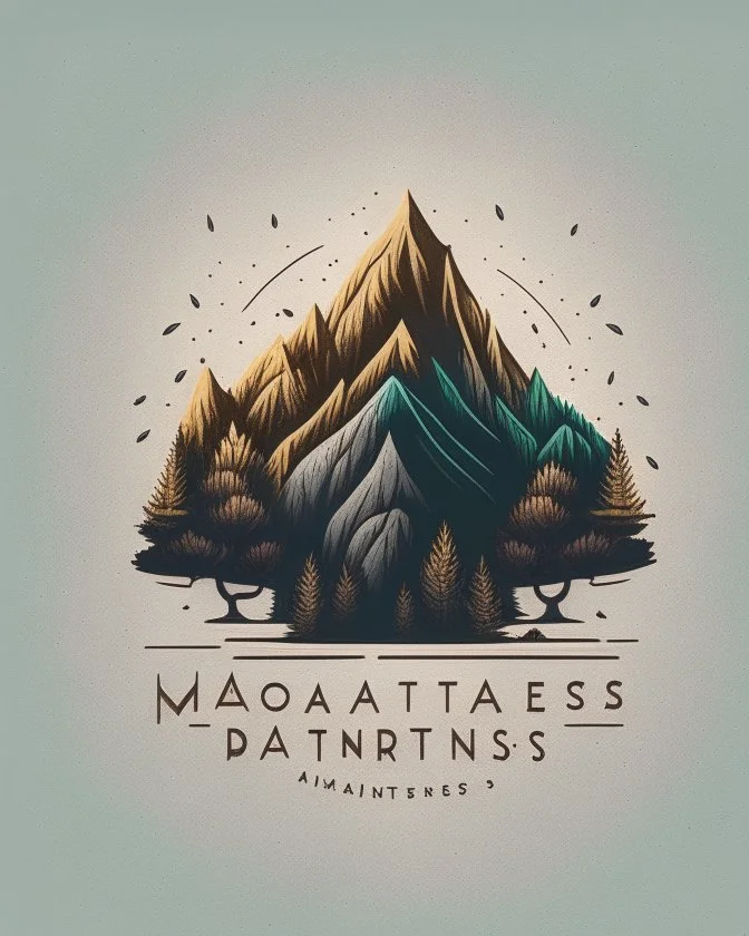 Mountains and trees logo design