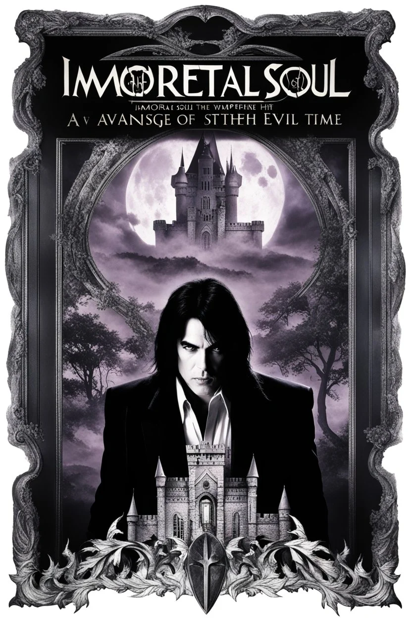 Movie Poster -- "Immortal Soul," Starring Paul Stanley and Stephen Rae - After witnessing the murder of his wife, at the hands of an evil vampire, he vows to avenge her death even if it takes him to the end of time, but he must become that which he loathes the most, a vampire. The evil vampire lures him to his castle, where he imprisons him, tortures him, and ultimately turns him. But he, still vowing to avenge his wife's death, escapes the vampires clutches to fight another day.