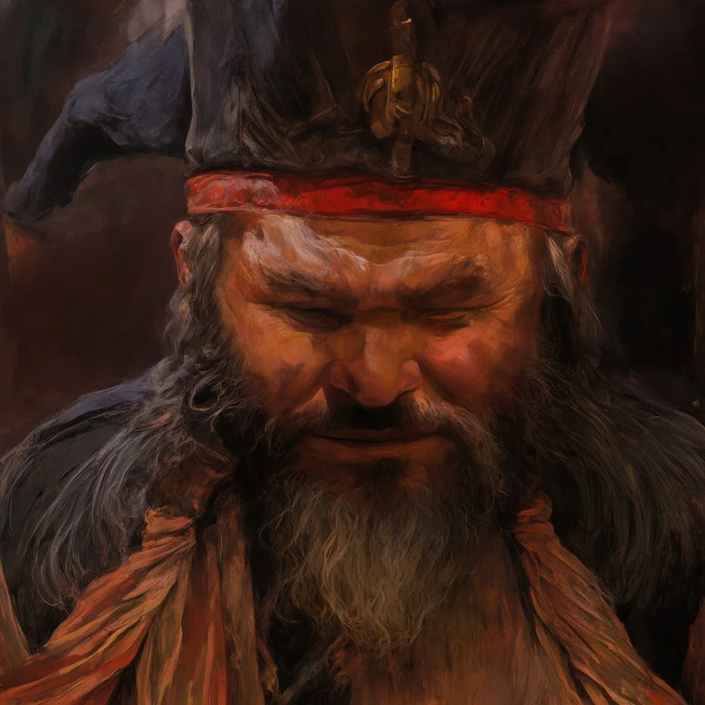 dnd, fantasy, watercolour, stylistic, portrait, illustration, dull colours, male, dwarf, face