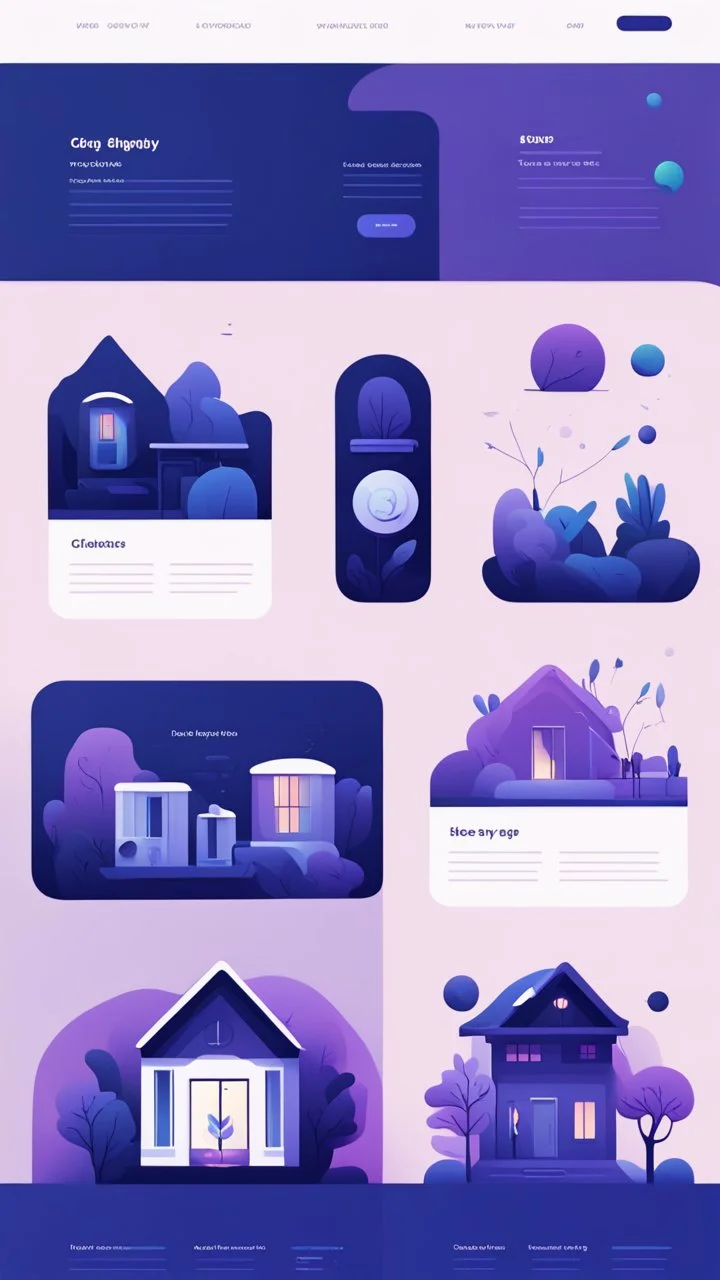 illustrations with a simple art style that show home page use dark blue-purple and RGB 00FF00 and minimal