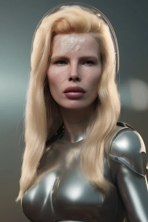 Ultra Realistic retro sci-fi scene, portrait, blonde woman, sweet young Kim Basinger face, perfect iris, glow eyes, makeup. Saturn background, Retro sci-fi style, helmet, tight latex coat, fog, rain, soft color, highly detailed, unreal engine 5, ray tracing, RTX, lumen lighting, ultra detail, volumetric lighting, 3d, finely drawn, high definition, high resolution.