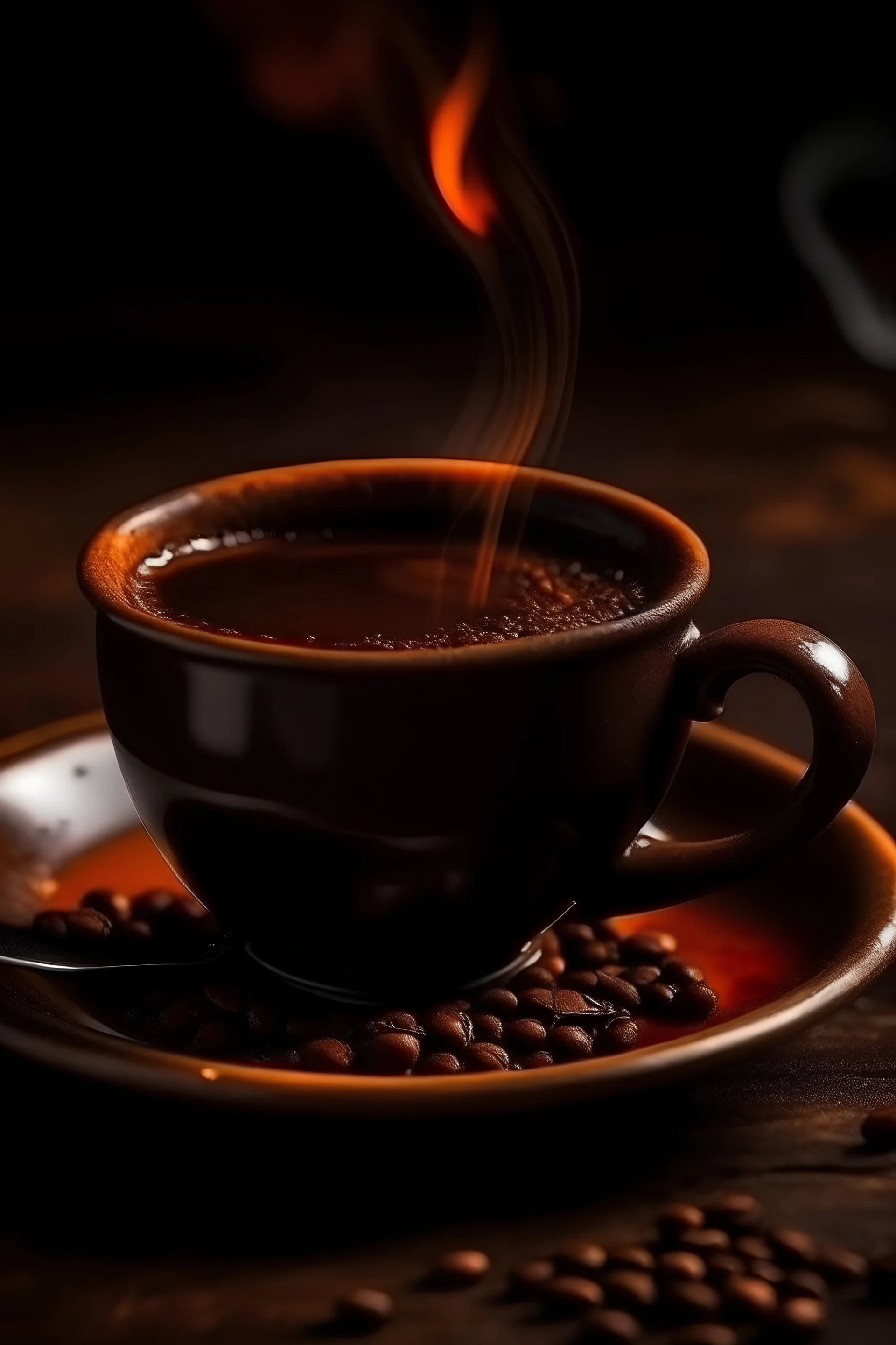 Hot wine in the brown cup