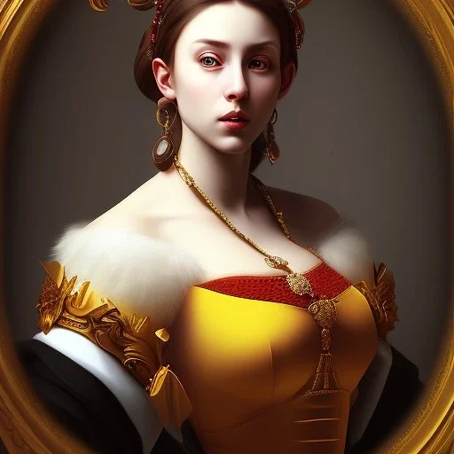 Portrait of a beautiful busty woman Caravaggio style