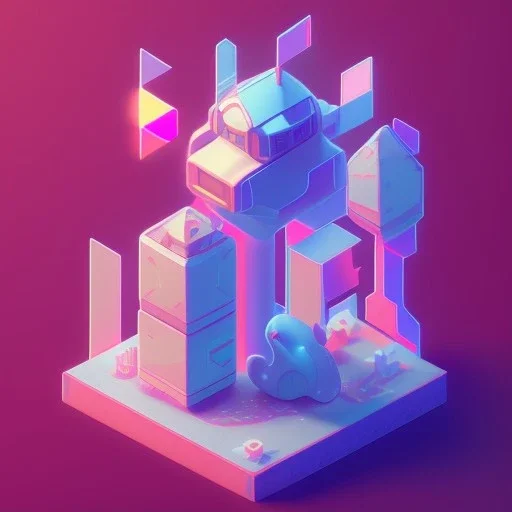 isometric clean art of super cute nonster, soft lighting, soft pastel gradients, high definition, 3d icon clay render, blender 3d